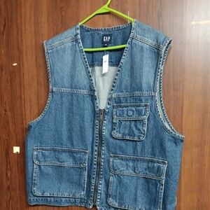 GAP Classic Blue Denim Vest with Tag